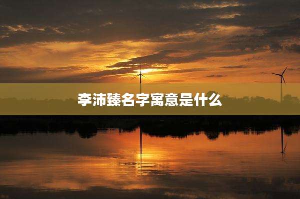 李沛臻名字寓意是什么