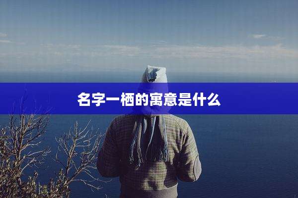 名字一栖的寓意是什么