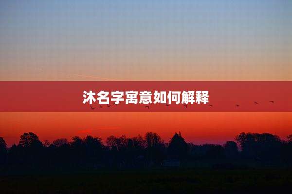 沐名字寓意如何解释