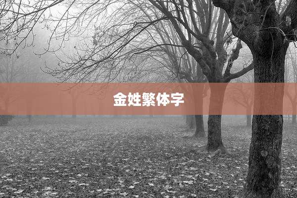 金姓繁体字