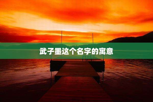 武子墨这个名字的寓意
