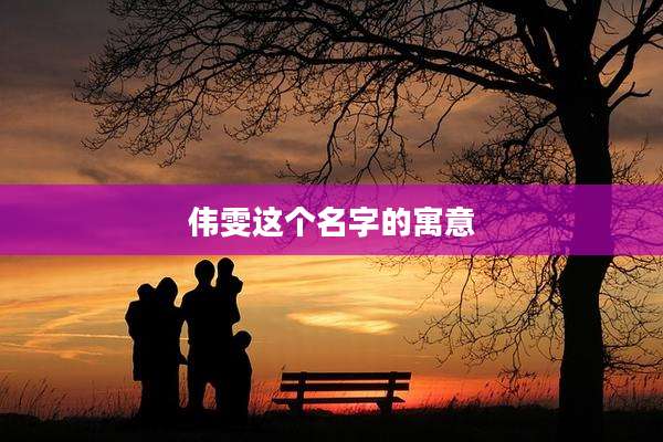 伟雯这个名字的寓意