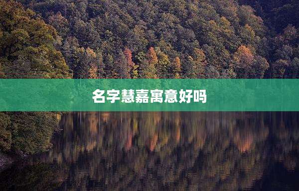 名字慧嘉寓意好吗