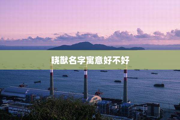 晓猷名字寓意好不好