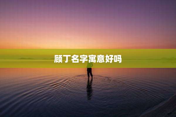 顾丁名字寓意好吗