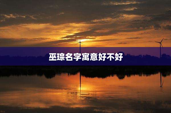 巫琮名字寓意好不好