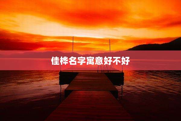 佳桦名字寓意好不好