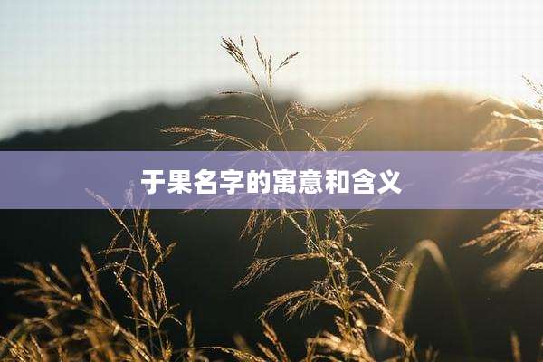 于果名字的寓意和含义