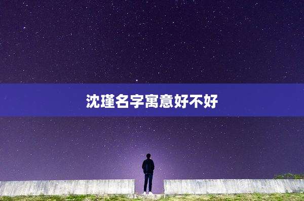 沈瑾名字寓意好不好