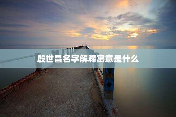 殷世昌名字解释寓意是什么