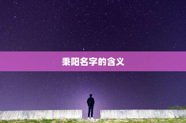 秉阳名字的含义