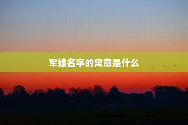 军娃名字的寓意是什么