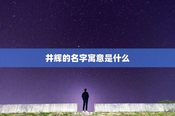 井辉的名字寓意是什么