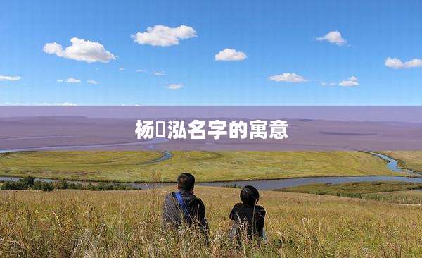 杨璟泓名字的寓意