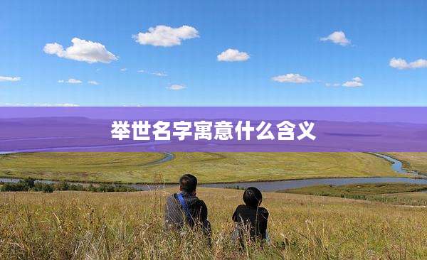 举世名字寓意什么含义