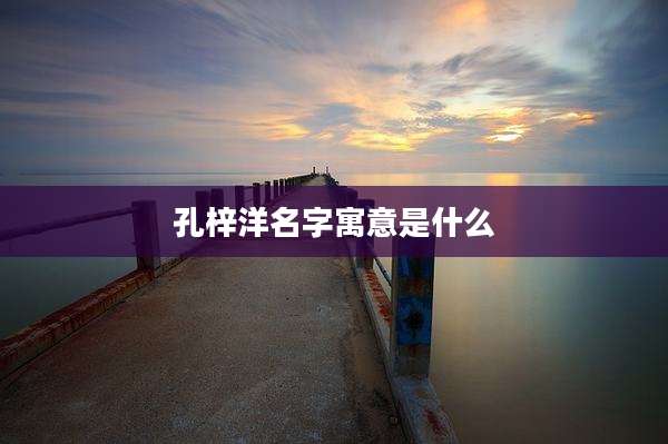 孔梓洋名字寓意是什么