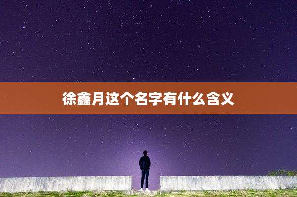 徐鑫月这个名字有什么含义