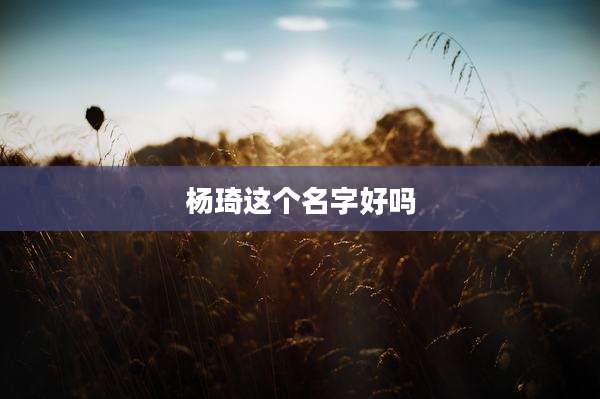 杨琦这个名字好吗