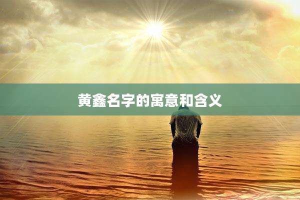 黄鑫名字的寓意和含义