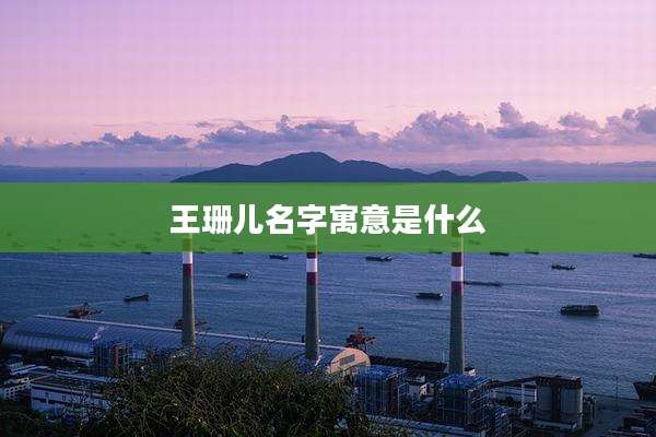 王珊儿名字寓意是什么