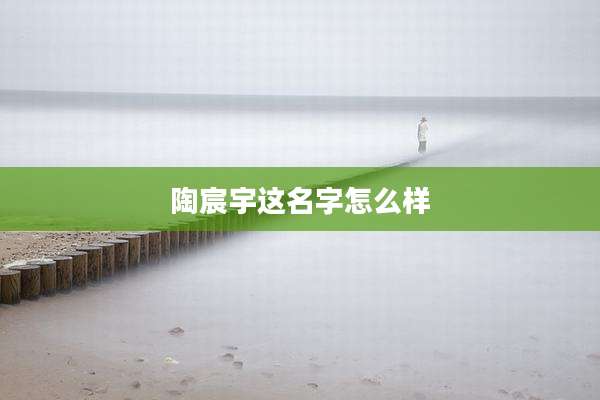 陶宸宇这名字怎么样