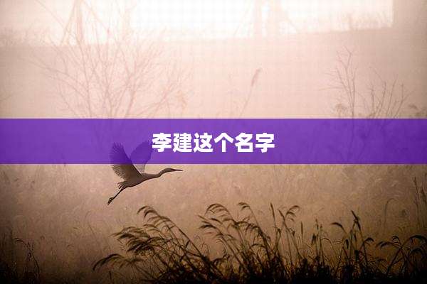 李建这个名字