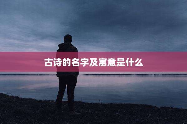 古诗的名字及寓意是什么