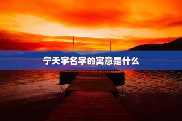 宁天宇名字的寓意是什么