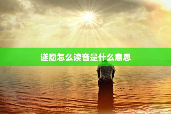 遂愿怎么读音是什么意思