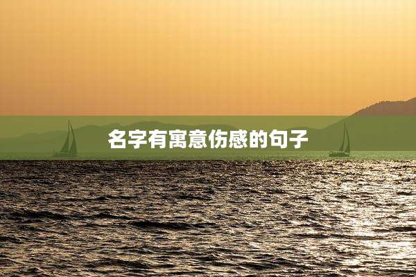 名字有寓意伤感的句子