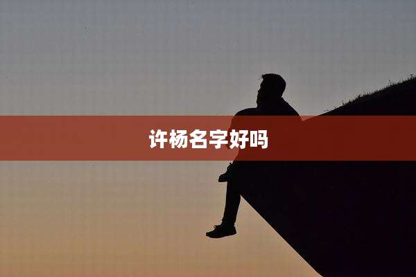 许杨名字好吗