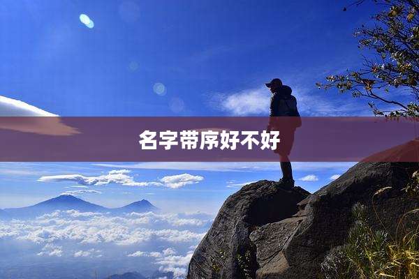 名字带序好不好