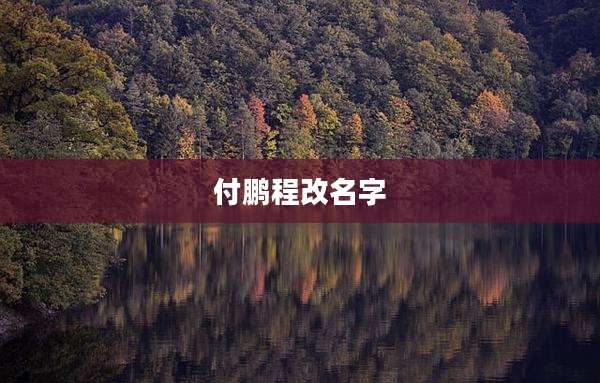 付鹏程改名字