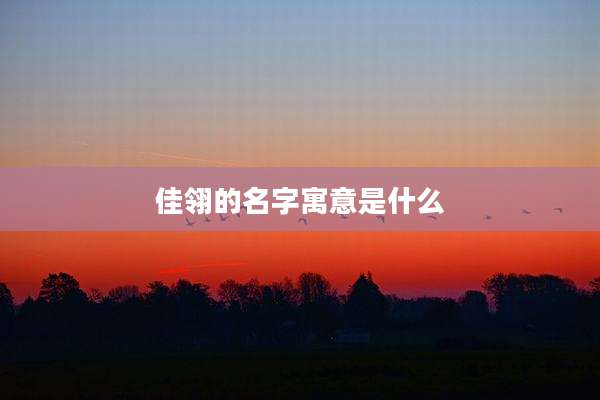 佳翎的名字寓意是什么