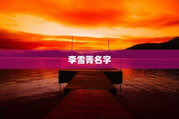 李雪菁名字