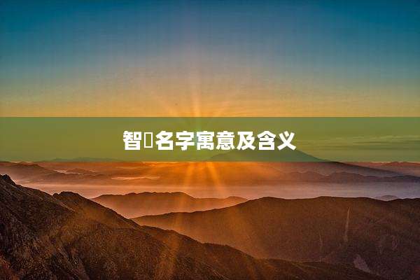 智璟名字寓意及含义