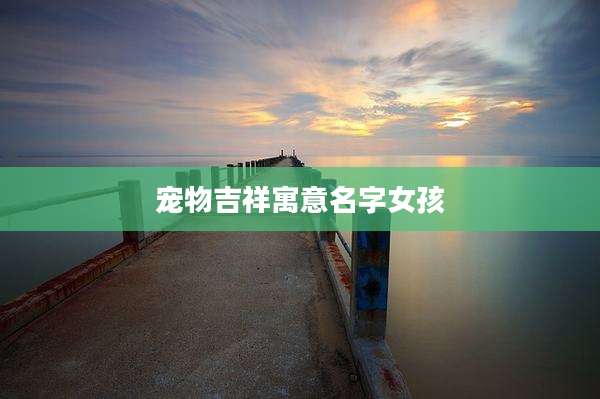 宠物吉祥寓意名字女孩