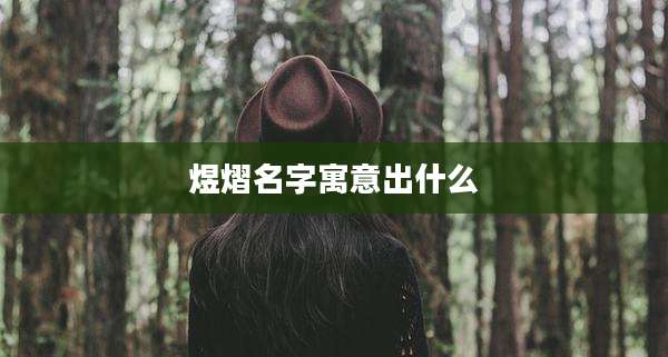 煜熠名字寓意出什么