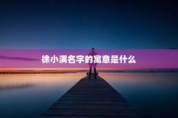 徐小满名字的寓意是什么