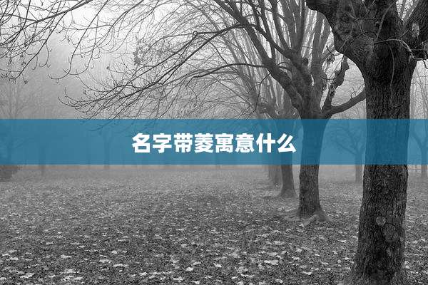 名字带菱寓意什么