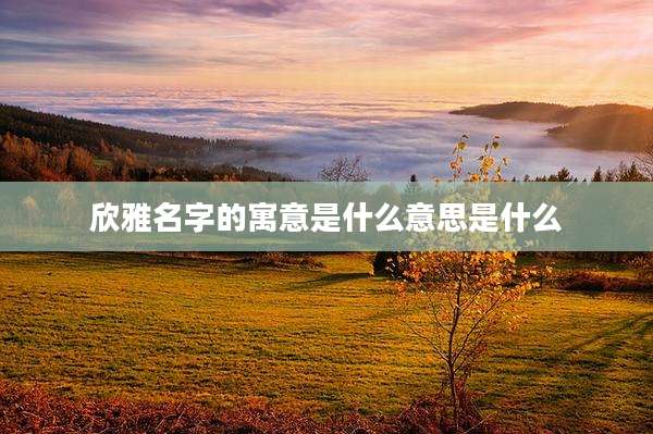 欣雅名字的寓意是什么意思是什么