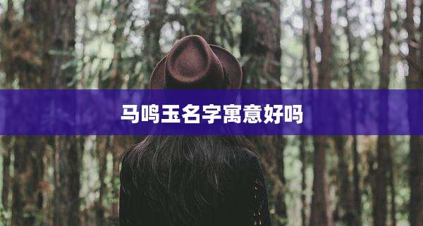 马鸣玉名字寓意好吗