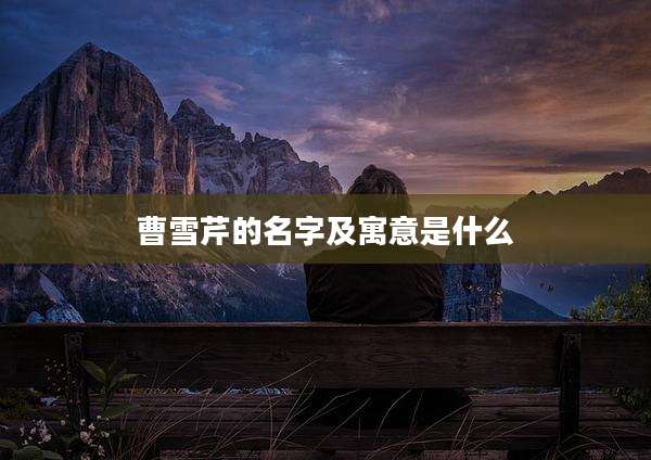 曹雪芹的名字及寓意是什么