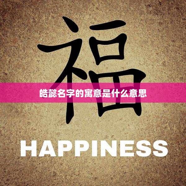 皓懿名字的寓意是什么意思