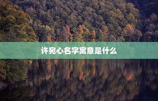 许宛心名字寓意是什么