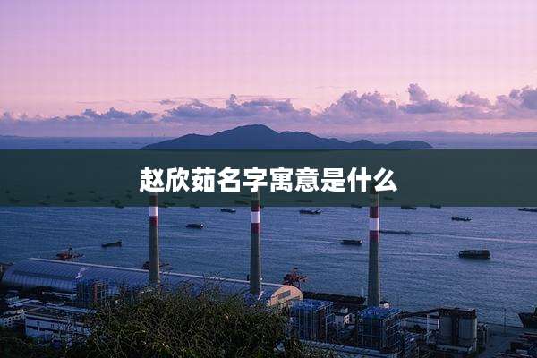 赵欣茹名字寓意是什么