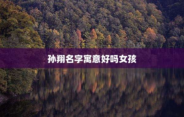 孙翔名字寓意好吗女孩