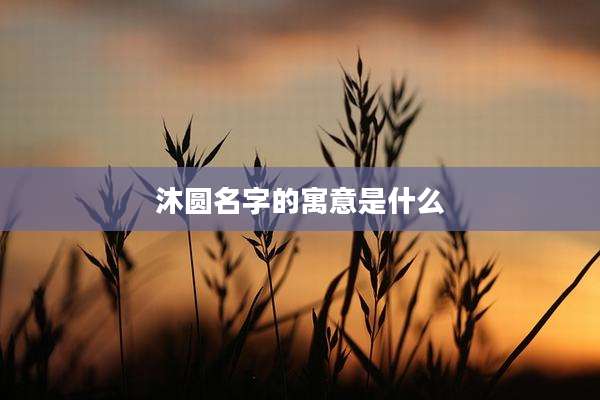 沐圆名字的寓意是什么