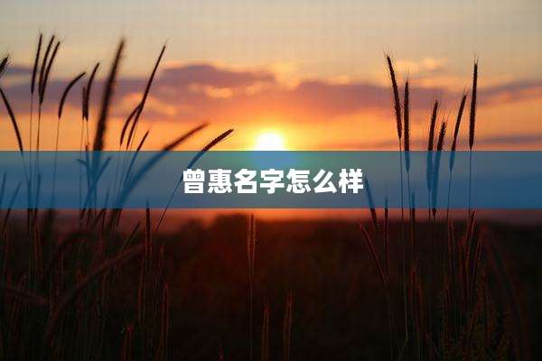 曾惠名字怎么样