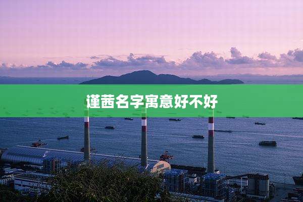 谨茜名字寓意好不好